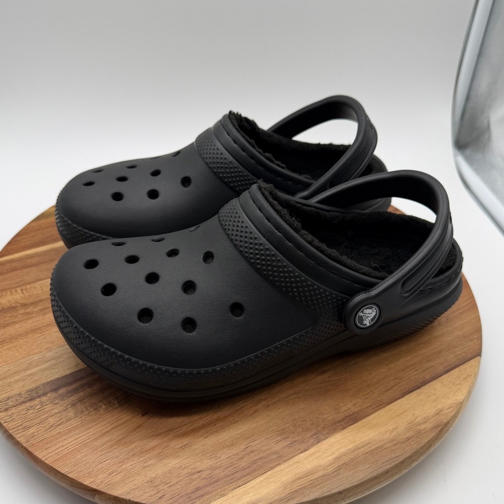 Crocs Classic Men's 4 Women's 6 Fuzz Lined Clog Black Dual Comfort 0787